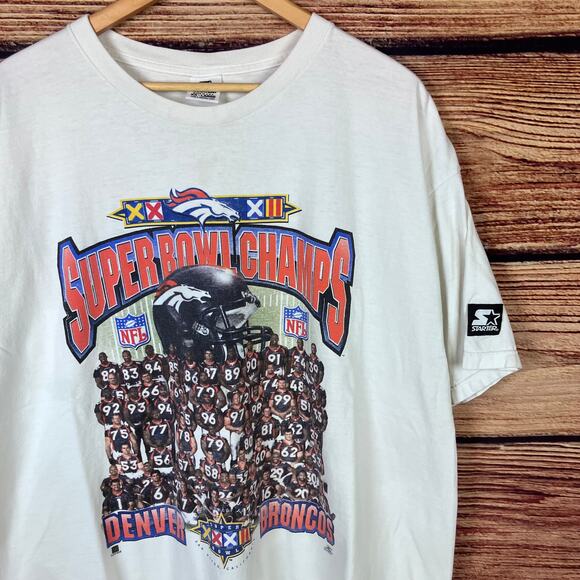 Vintage 1998 Denver Broncos Starter NFL Super Bowl T-shirt - Picture 1 of 6